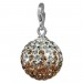 Silberdream SilberDream Glitzer Charm Kugel rose/weiß Zirkonias GSC219N