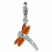 Silberdream SilberDream Glitzer Charm Libelle orange Zirkonia Kristalle GSC534O