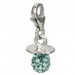 Silberdream SilberDream Glitzer Charm Nuckel hellblau Zirkonia Kristalle GSC502H