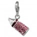 Silberdream SilberDream Glitzer Charm Nuckelflasche rosa Zirkonia Kristalle GSC555A