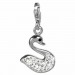 Silberdream SilberDream Glitzer Charm Schwan weiß Zirkonia Kristalle GSC523W