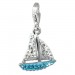 Silberdream SilberDream Glitzer Charm Segelboot hellblau Zirkonia Kristalle GSC569H