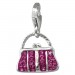 Silberdream SilberDream Glitzer Charm Tasche groß fuchsia Zirkonia Kristalle GSC559P