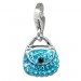 Silberdream SilberDream Glitzer Charm Tasche klein hellblau Zirkonia Kristalle GSC558H