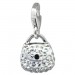 Silberdream SilberDream Glitzer Charm Tasche klein weiß Zirkonia Kristalle GSC558W