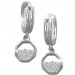 Silberdream SilberDream Glitzer Creole Oktagon weiß 925er Silber Ohrring GSO481W
