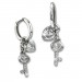Silberdream SilberDream Glitzer Creole Schlüssel, Herz Zirkonia 925er Silber Ohrring GSO506W