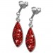 Silberdream SilberDream Glitzer Ohrstecker Träne rot 925 Silber GSO400R