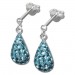 Silberdream SilberDream Glitzer Ohrstecker Tropfen hellblau 925 Silber GSO403H
