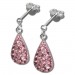 Silberdream SilberDream Glitzer Ohrstecker Tropfen rosa 925 Silber GSO403P