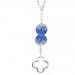 Silberdream SilberDream Glitzer Set Kette 925 Zirkonias blau GSS008