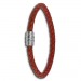 Silberdream SilberDream Leder Armband 5mm Rostrot 22cm Edelstahl Verschluss LAB0522