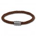 Silberdream SilberDream Leder Armband braun 22cm Edelstahl Verschluss LAB0622