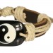 Silberdream SilberDream Leder Armband Braun Ying Yang Surferarmband LA3196B