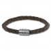 Silberdream SilberDream Leder Armband dunkelbraun 22cm Edelstahl Verschluss LAB0322