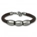 Silberdream SilberDream Lederarmband Edelstahl Perle braun Leder Armband LAP007B