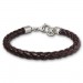 Silberdream SilberDream Lederarmband geflochten braun Edelstahl Armband LAP008B