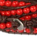 Silberdream SilberDream Lederarmband Glas Kugel Rot Damen Armband LA2624R