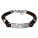 Silberdream SilberDream Lederarmband Plakette braun Edelstahl Armband LAP009B