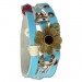 Silberdream SilberDream Lederarmband Türkis Blume Damen Leder Armband LA2913T