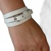 Silberdream SilberDream Lederarmband Weiß Unisex Leder Armband LAC560W