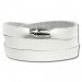 Silberdream SilberDream Lederarmband weiß Wickelarmband Magnetverschluß LAP561W