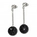 Silberdream SilberDream Ohrhänger Zirkonia Kugel schwarz Glitzer Ohrringe GSO2822S