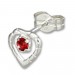 Silberdream SilberDream Ohrringe Herz Rot 925 Silber Ohrstecker SDO505R