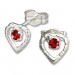 Silberdream SilberDream Ohrringe Herz rot 925 Silber Ohrstecker SDO505R