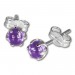 Silberdream SilberDream Ohrringe Kugel lila 925 Sterling Silber Ohrstecker SDO533V