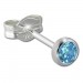 Silberdream SilberDream Ohrringe Zirkonia Hellblau 3mm 925 Silber Ohrstecker SDO5533H