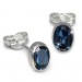 Silberdream SilberDream Ohrringe Zirkonia oval dunkelblau 925er Ohrstecker SDO552B