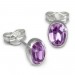 Silberdream SilberDream Ohrringe Zirkonia oval flieder 925er Ohrstecker SDO552F