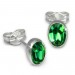 Silberdream SilberDream Ohrringe Zirkonia oval grün 925 Silber Ohrstecker SDO552G