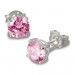 Silberdream SilberDream Ohrringe Zirkonia rosa 6mm rund Silber Ohrstecker SDO716A