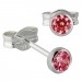 Silberdream SilberDream Ohrringe Zirkonia rubinrot 3mm 925 Silber Ohrstecker SDO5533P
