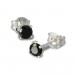 Silberdream SilberDream Ohrringe Zirkonia schwarz 4mm rund Silber Stecker SDO714S