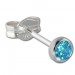 Silberdream SilberDream Ohrringe Zirkonia Türkis 3mm 925 Silber Ohrstecker SDO5533T