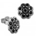 Silberdream SilberDream Ohrstecker Blume Zirkonia schwarz 925er Silber Damen SDO8519S