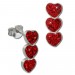 Silberdream SilberDream Ohrstecker drei Herzen rot 925er Glitzer Kristalle GSO606R