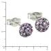 Silberdream SilberDream Ohrstecker Halbkugel Flieder 925 Glitzer Kristalle GSO221F