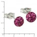 Silberdream SilberDream Ohrstecker Halbkugel Pink 925 Glitzer Kristalle GSO221P