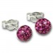 Silberdream SilberDream Ohrstecker Halbkugel pink 925 Glitzer Kristalle GSO221P