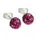 Silberdream SilberDream Ohrstecker Halbkugel pink 925er Glitzer Kristalle GSO217P
