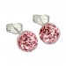 Silberdream SilberDream Ohrstecker Halbkugel rosa 925er Glitzer Kristalle GSO217A