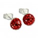 Silberdream SilberDream Ohrstecker Halbkugel rot 925er Glitzer Kristalle GSO217R