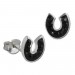 Silberdream SilberDream Ohrstecker Hufeisen schwarz 925 Glitzer Kristalle Ohrring GSO603S