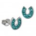 Silberdream SilberDream Ohrstecker Hufeisen türkis 925 Glitzer Kristalle Ohrring GSO603T
