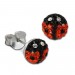 Silberdream SilberDream Ohrstecker Marienkäfer orange 925er Glitzer Kristalle GSO604O
