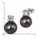 Silberdream SilberDream Ohrstecker Perle Schwarz Zirkonia Damen 925er Silber SDO1738S
